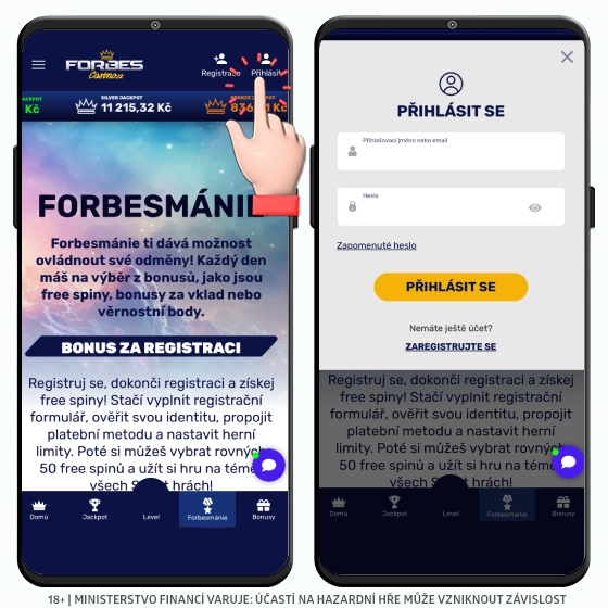 Přihlaste se z mobilu ZDE Forbes přihlášení