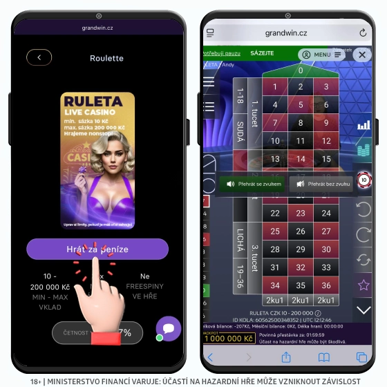 Grandwin live casino - ruleta