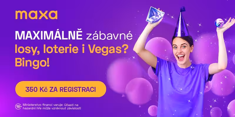 350 Kč za registraci ZDE Maxa 350 Kč za registraci banner 2025