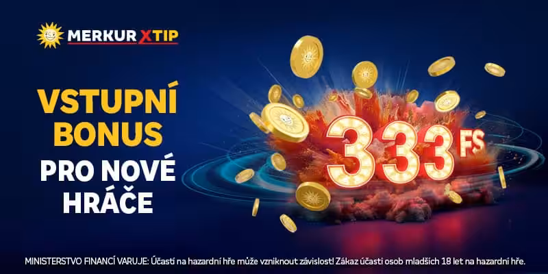 MerkurXtip 333 free spinů vstupní bonus