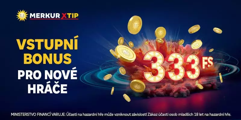 MerkurXtip 333 free spinů vstupní bonus