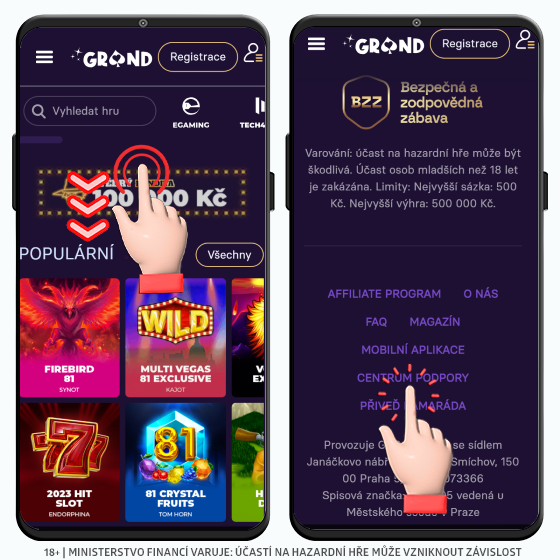 Grandwin podpora casino