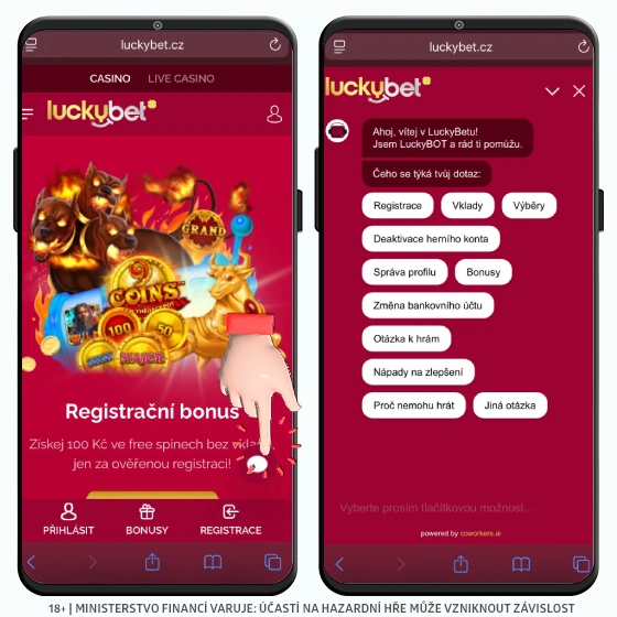 Live Chat v LuckyBet