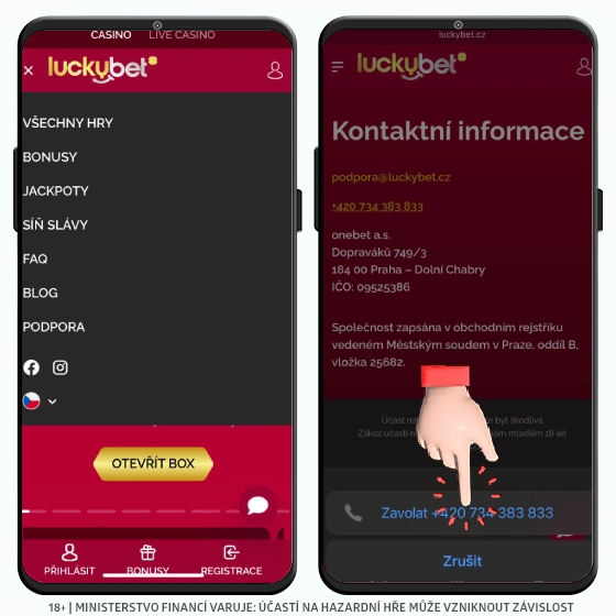 LuckyBet telefon 