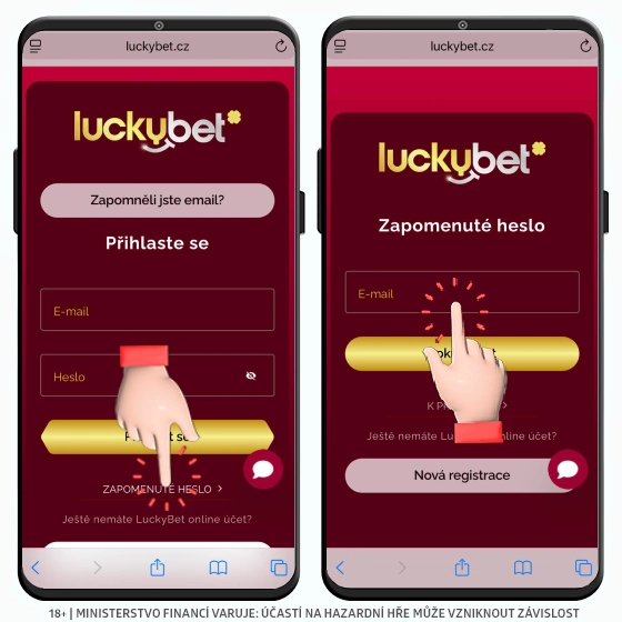 Zapomenuté heslo v LuckyBet