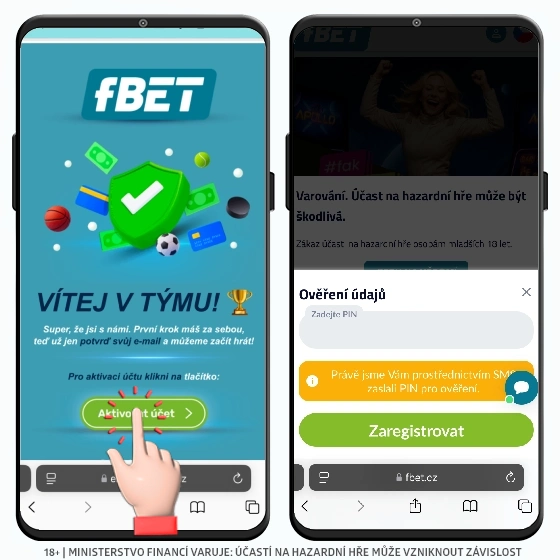 fBET aktivace herního účtu