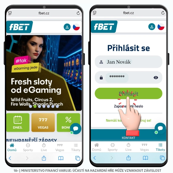 fBET první přihlášení do casina