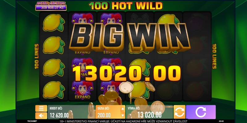 100 Hot Wild výhra
