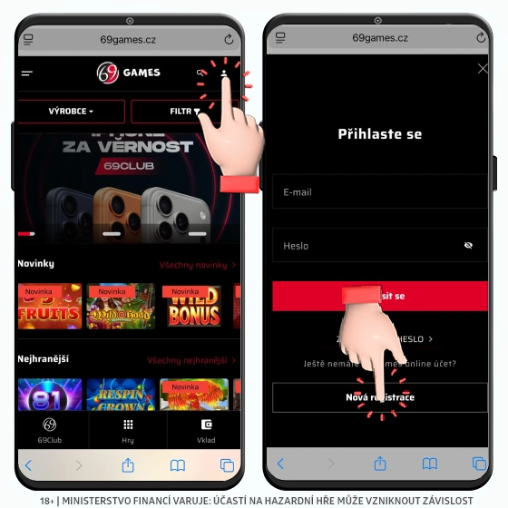 69 casino Games registrace