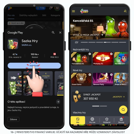 Android Instalace Sazka hry