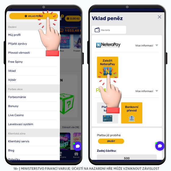 Forbes casino - vklad přes Neterapay