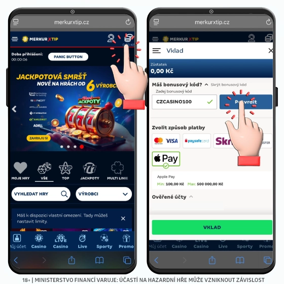 MerkurXtip použití promo kódu