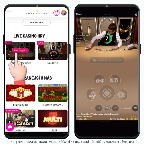 Apollo Games live blackjack zde Apollo Games live blackjack