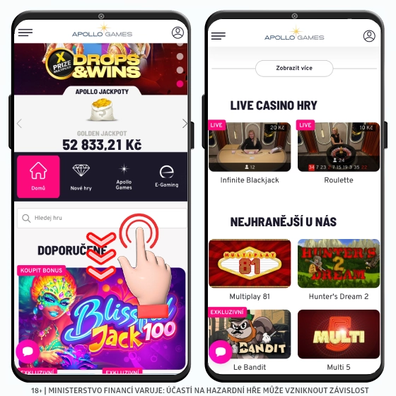 Apollo Games live casino zde Apollo live casino