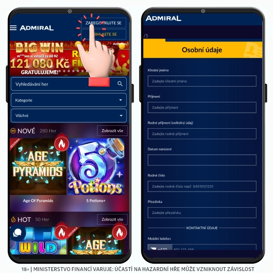 Casino Admiral registrace