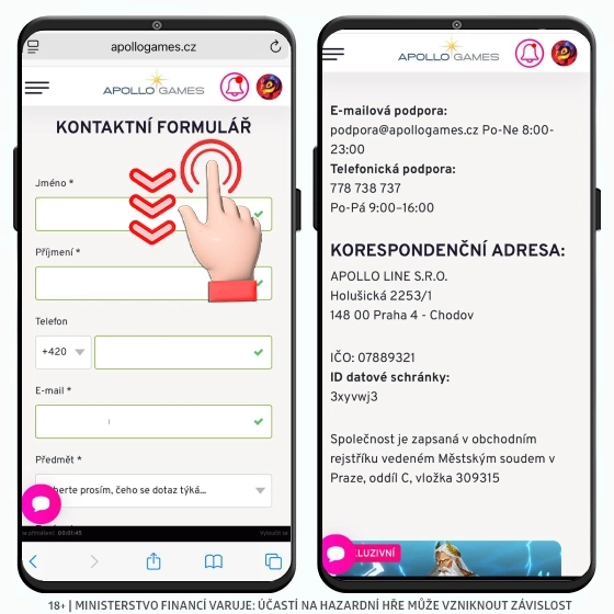 Apollo Games kontaktní formulář ZDE Kontaktní formulář v Apollo Games