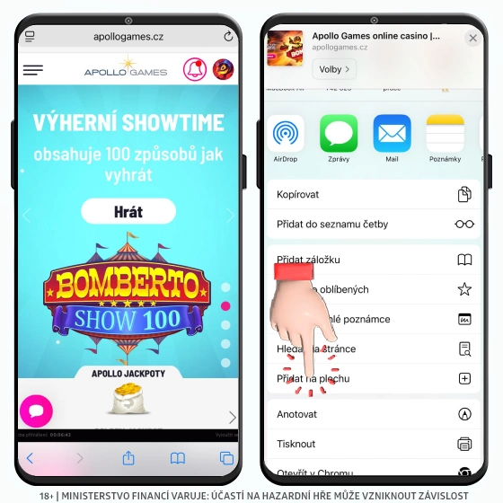 Apollo Games - přidat na plochu apple 