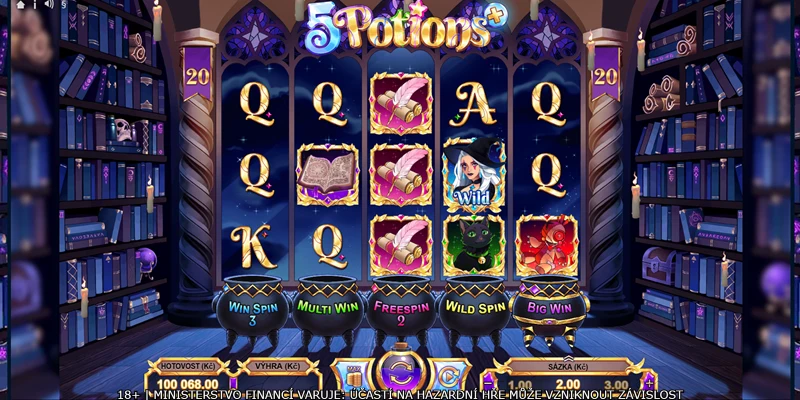 Výherní online automat 5 Potions+ od Bellotu