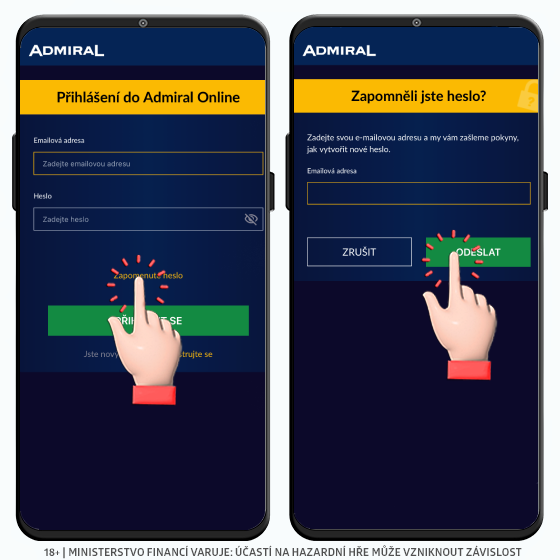 Admiral zapomenuté heslo