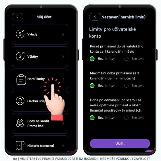 Grandwin casino registrace - nastavení herních limitů