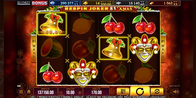 Hrát vánoční automat ZDE! Vánoční automat Respin Joker 81 Xmas