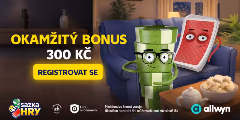 Allwyn okamžitý bonus 300 Kč