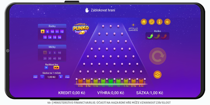 Hrát Apollo Plinko online v casinu Sazka zde Online hra Apollo Plinko v casinu Sazka