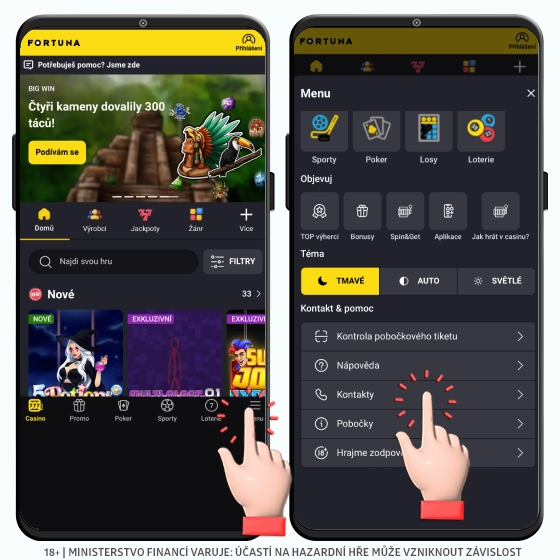 Kontaktujte Fortuna casino ZDE! Fortuna kontakt