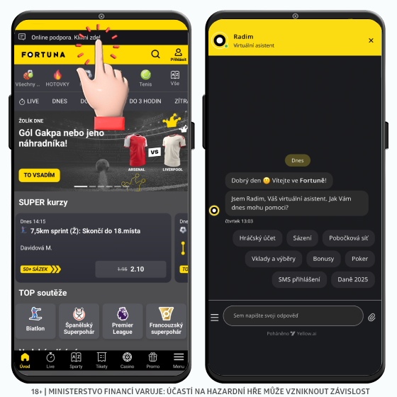 Kontaktujte Fortunu přes live chat ZDE! Fortuna kontakt live chat