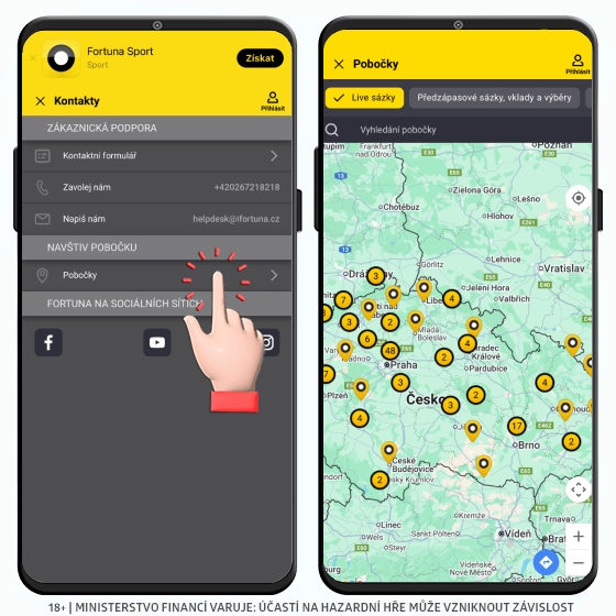 Nejbližší Fortuna pobočka ZDE! Fortuna kontakt na pobočce