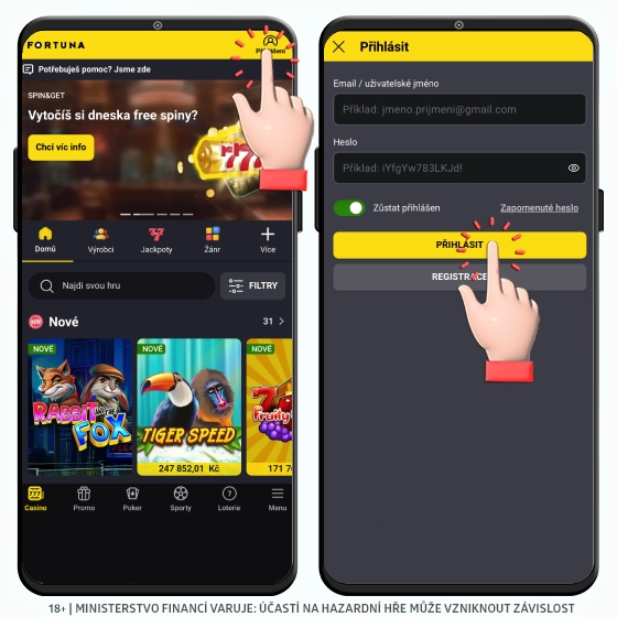 Fortuna přihlášení