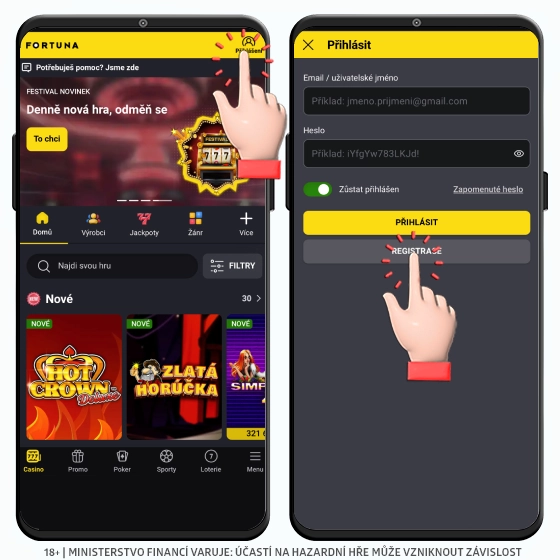 Fortuna registrace