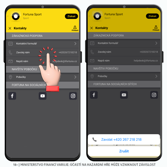 Spojte se s Fortunou telefonicky ZDE! Fortuna kontakt telefon