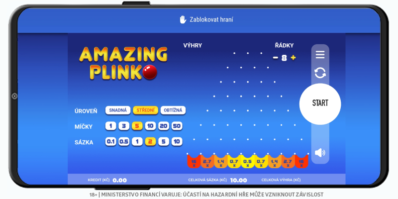 Hrát Amazing Plinko v online casinu Sazka zde Hra Amazing Plinko online od Tech4Betu