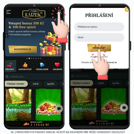Přihlaste se ZDE Casino Kartáč přihlášení