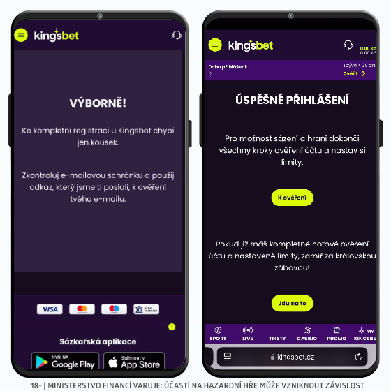 Kingsbet registrace ověření