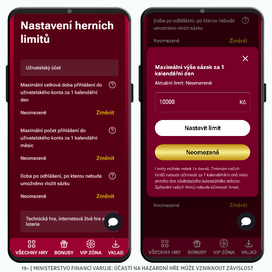 LuckyBet herní limity