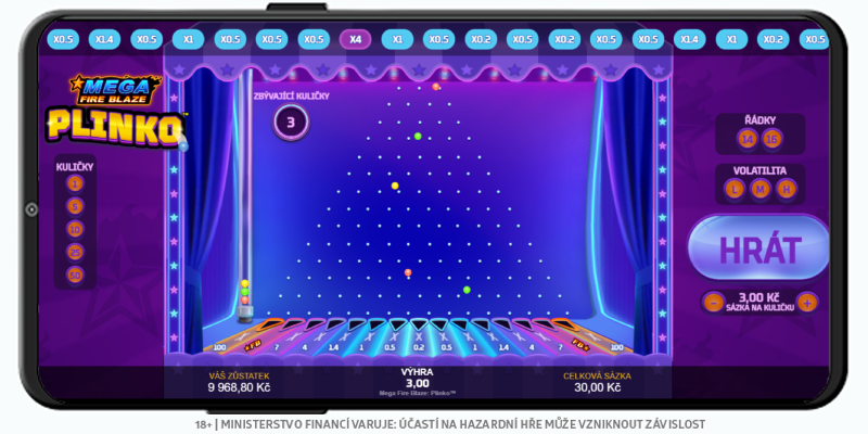 Hrát Mega Fire Blaze Plinko zde Hra Mega Fire Blaze Plinko u Fortuny