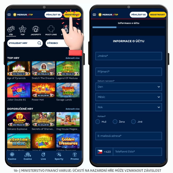 Registrovat se můžete zde MerkurXtip registrace