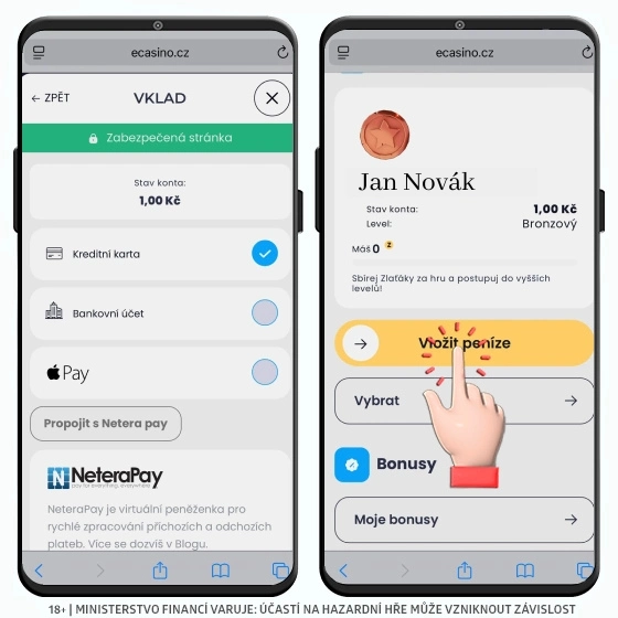 Vložit peníze v e-casinu