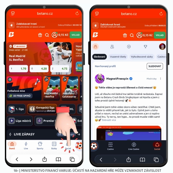 Betano social - kde najdu