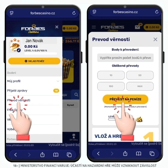 Převádění Forbes věrnostních bodů