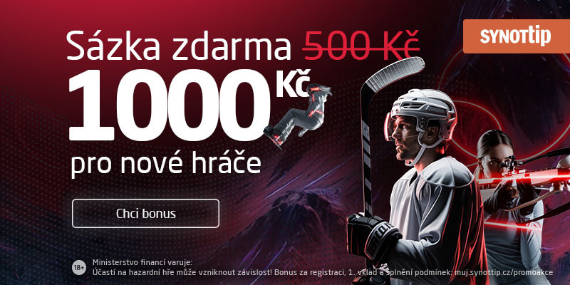 Synottip navýšený bonus pro nové hráče