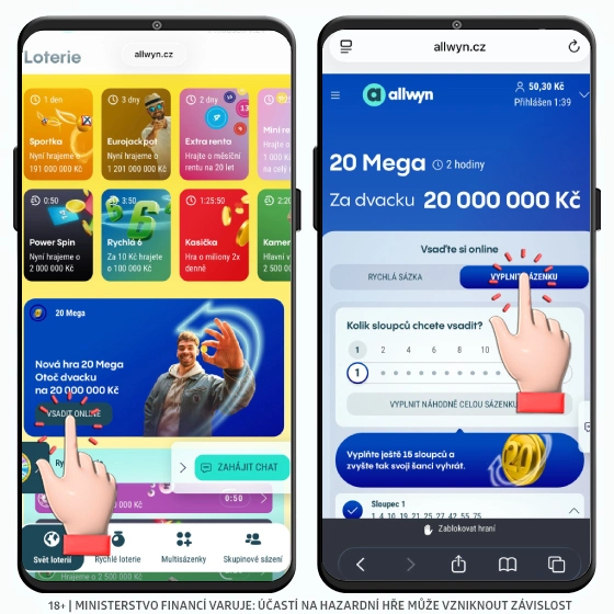 20 Mega Allwyn loterie