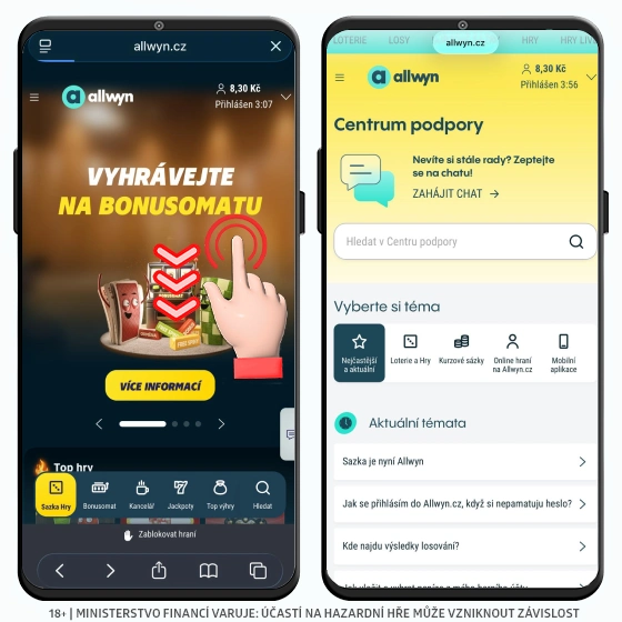 Centrum podpory v Allwyn Allwyn - centrum podpory