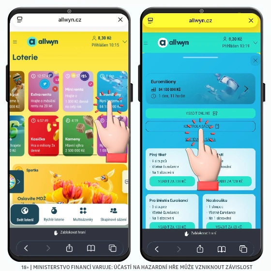 Allwyn - Euromiliony výsledky