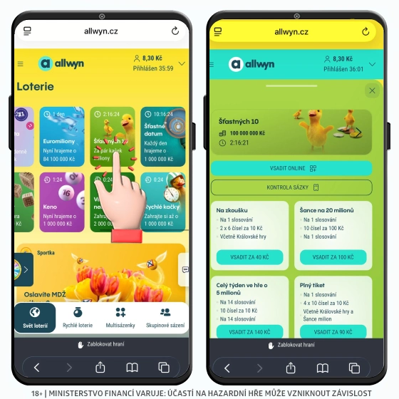 Šťastných 10 ZDE Allwyn šťastných 10