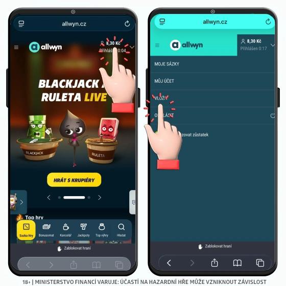 Vklad do Allwyn Allwyn vklad