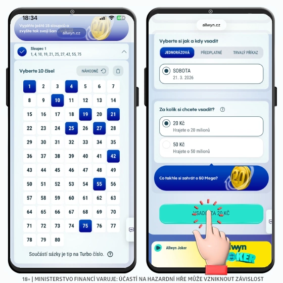 Vsadit Allwyn loterii 20 Mega