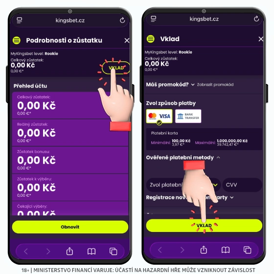 Vklad peněz do Kingsbet ZDE Kingsbet vklad peněz